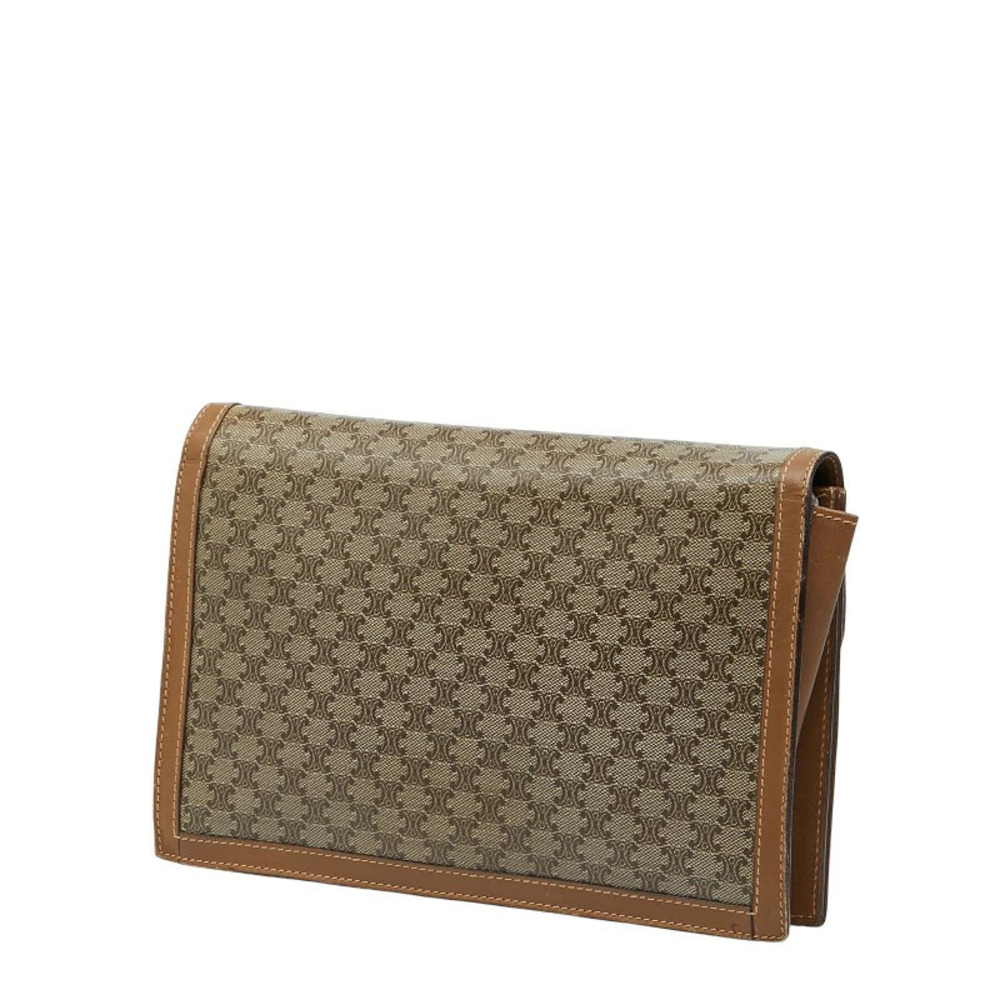 Celine Beige Shoulder Clutch Cream Bag Leather Macadam Tan Cream